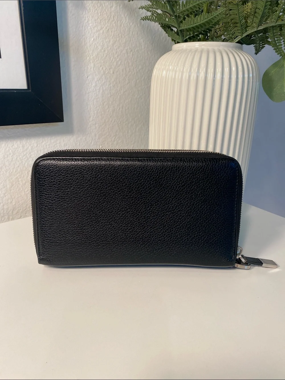 DIOR HOMME Grained Leather Double Zip Travel Organizer